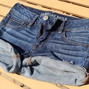 American Eagle Cuffed Jean Shorts